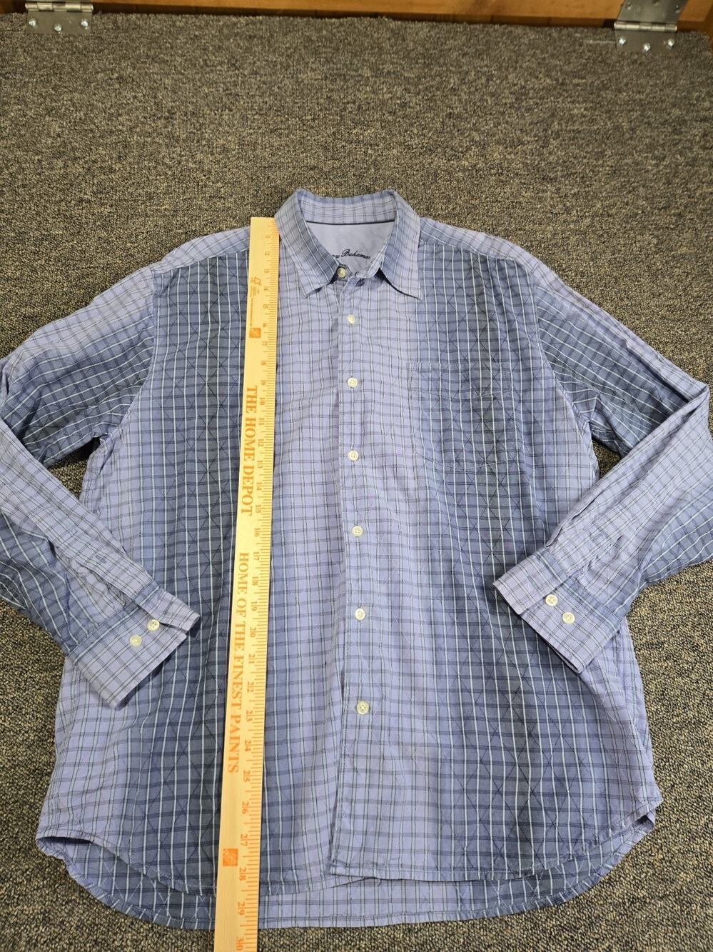 Tommy Bahama Mens Shirt 55% Silk 45% Cotton Blue Ombre Large